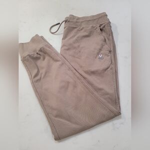 Psycho Bunny Tan Joggers with Iconic Logo